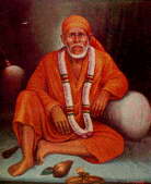 Painting of Shirdi Sai w/garland